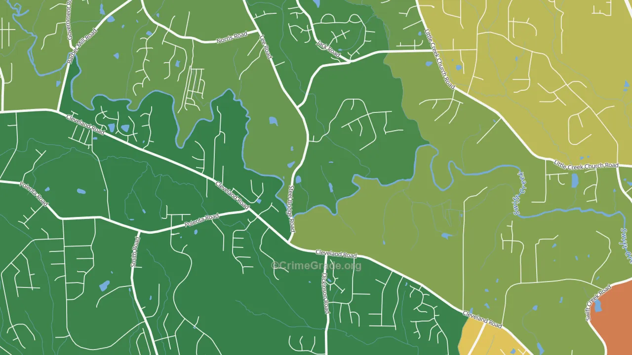 Flowers, NC Map of Theft Rates