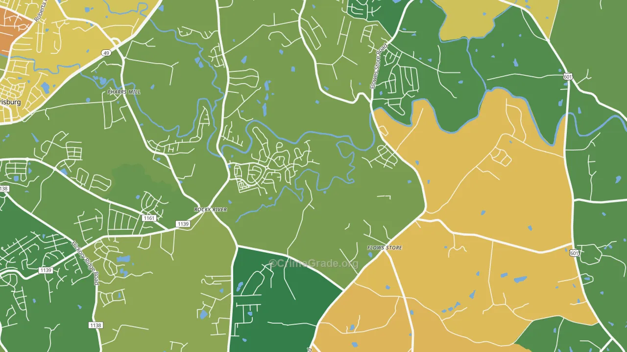 Flows Store, NC Map of Theft Rates
