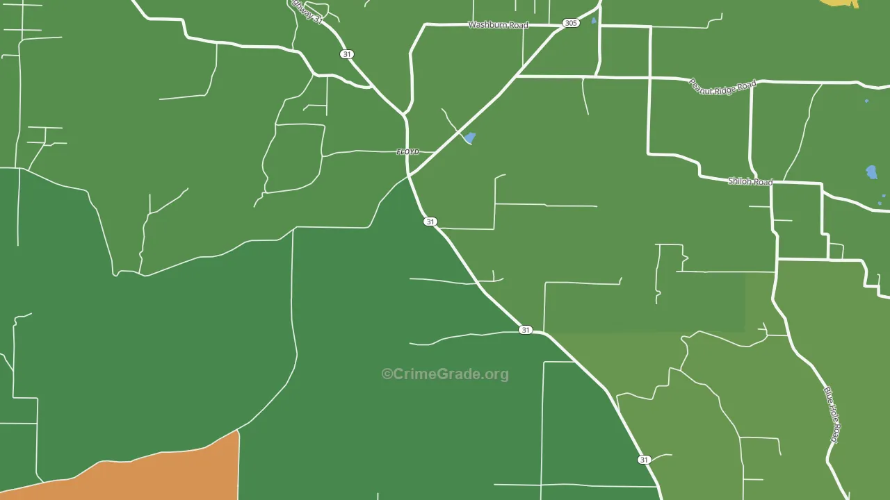 Floyd, AR Map of Theft Rates