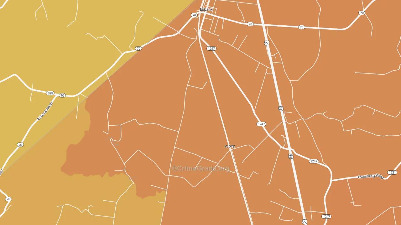 Floyd, KY Map of Theft Rates