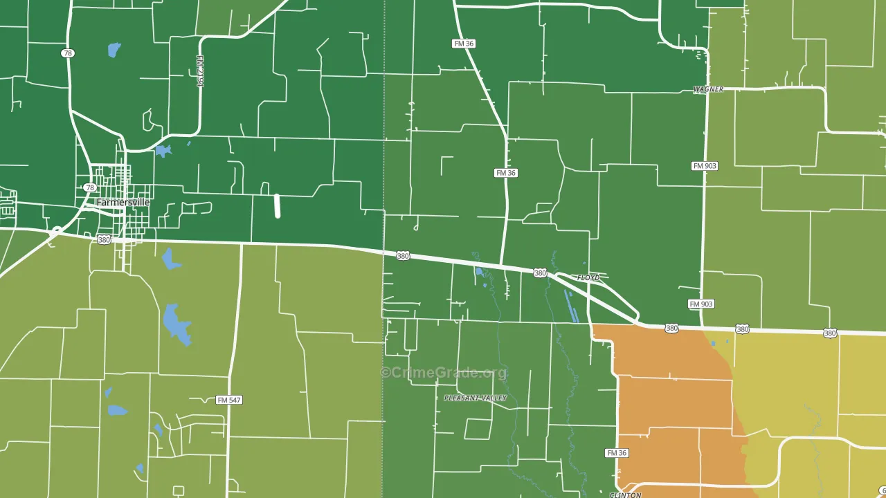 Floyd, TX Map of Theft Rates