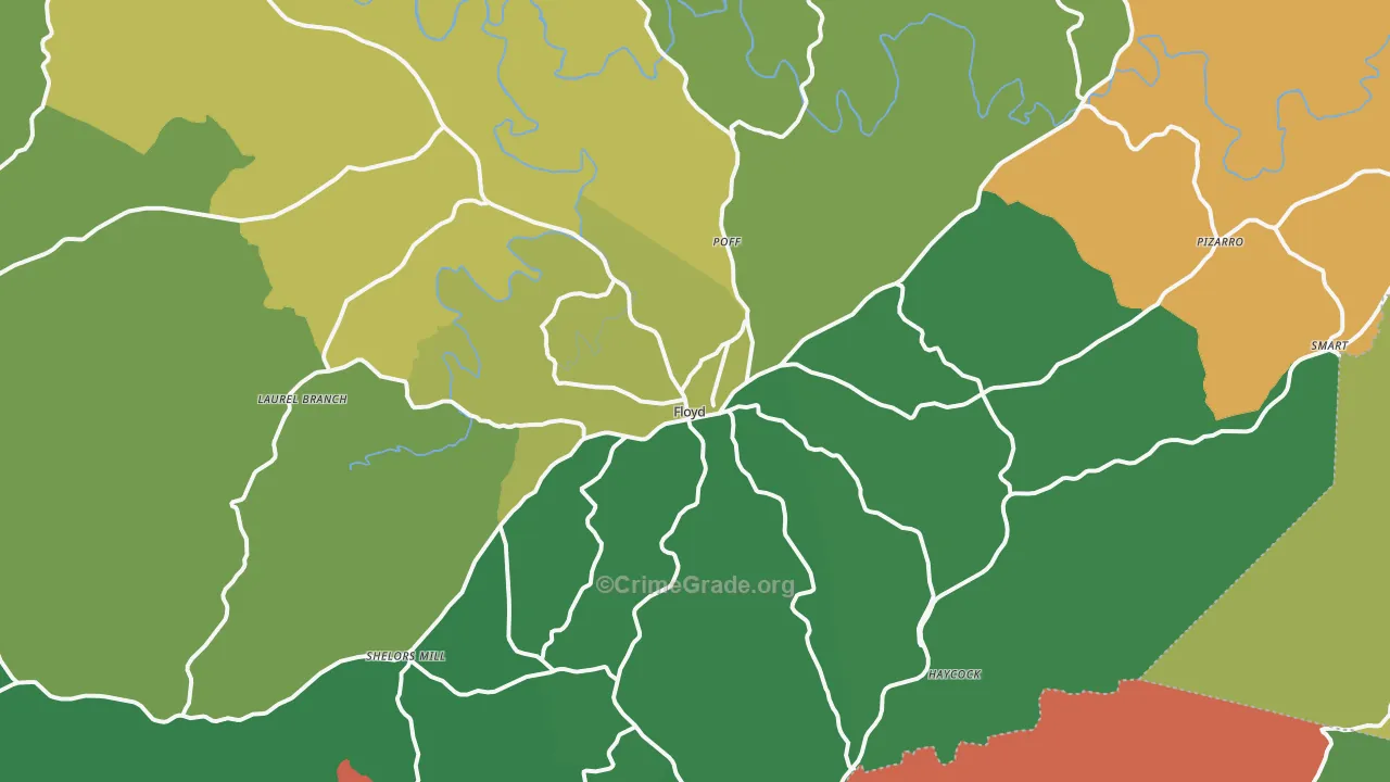 Floyd, VA Map of Theft Rates