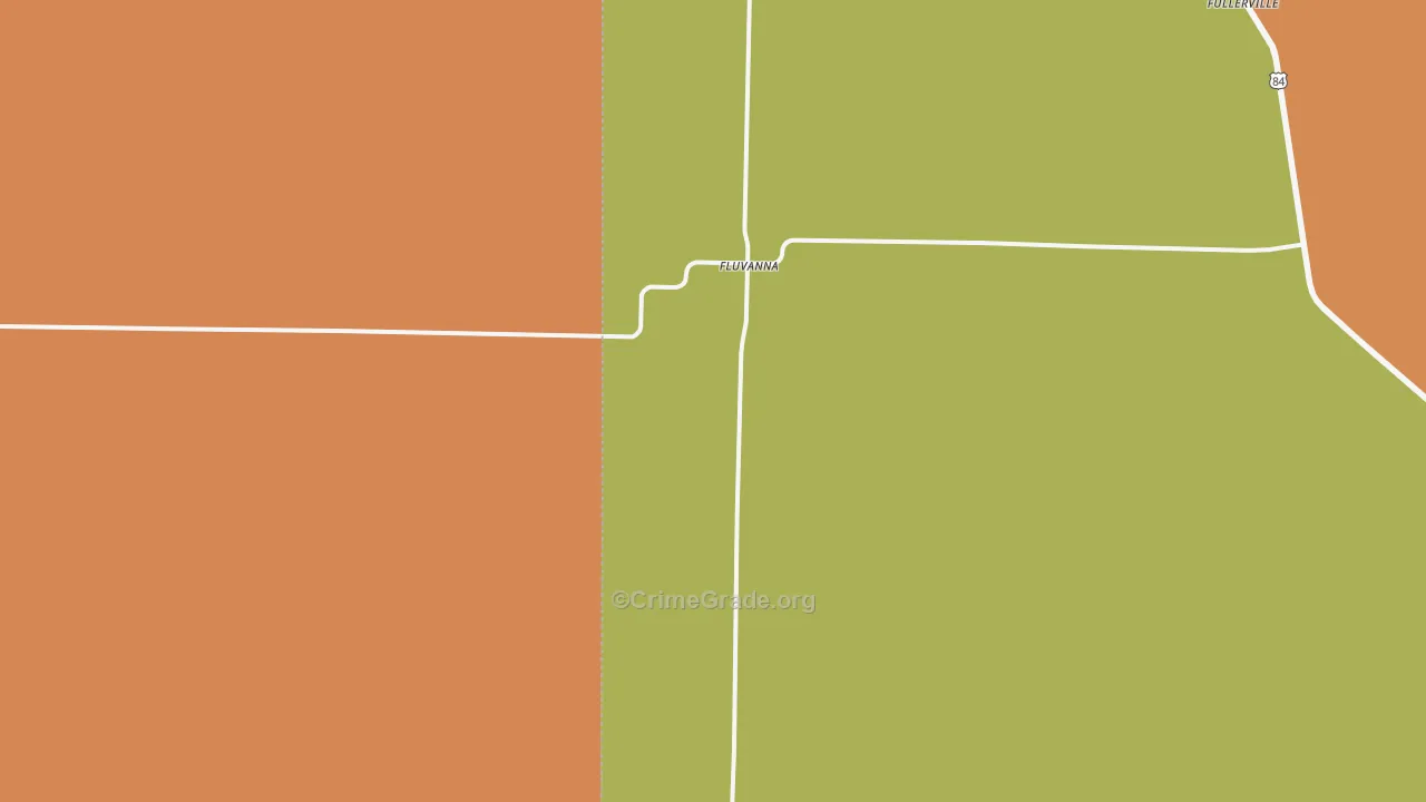Fluvanna, TX Map of Theft Rates