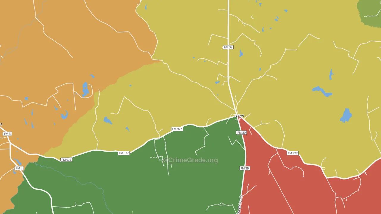 Flynn, TX Map of Theft Rates