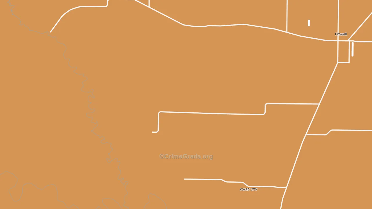 Foard City, TX Map of Theft Rates