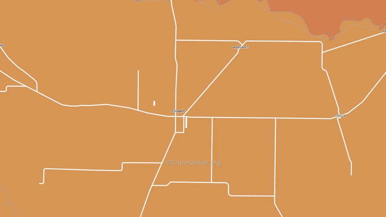 Foard County, TX Map of Theft Rates