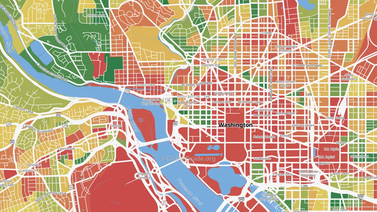 Foggy Bottom, Washington, DC Map of Theft Rates