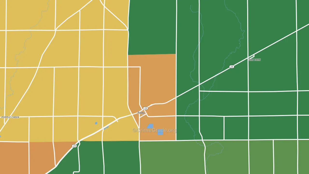 Foley, MN Map of Theft Rates