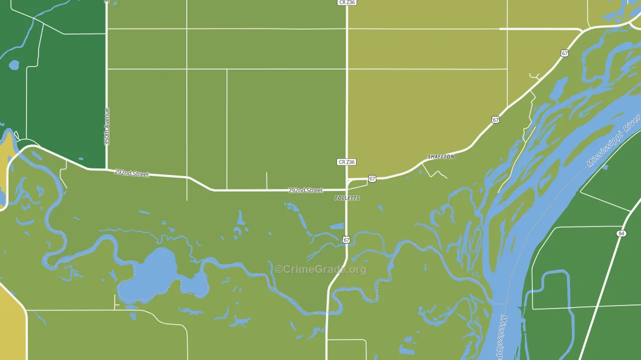 Folletts, IA Map of Theft Rates