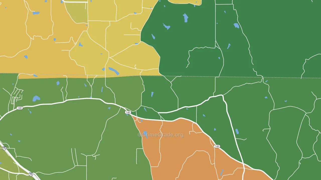 Folsom, GA Map of Theft Rates