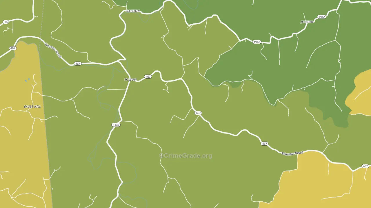 Folsom, KY Map of Theft Rates