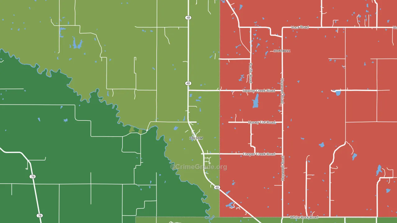 Folsom, OK Map of Theft Rates