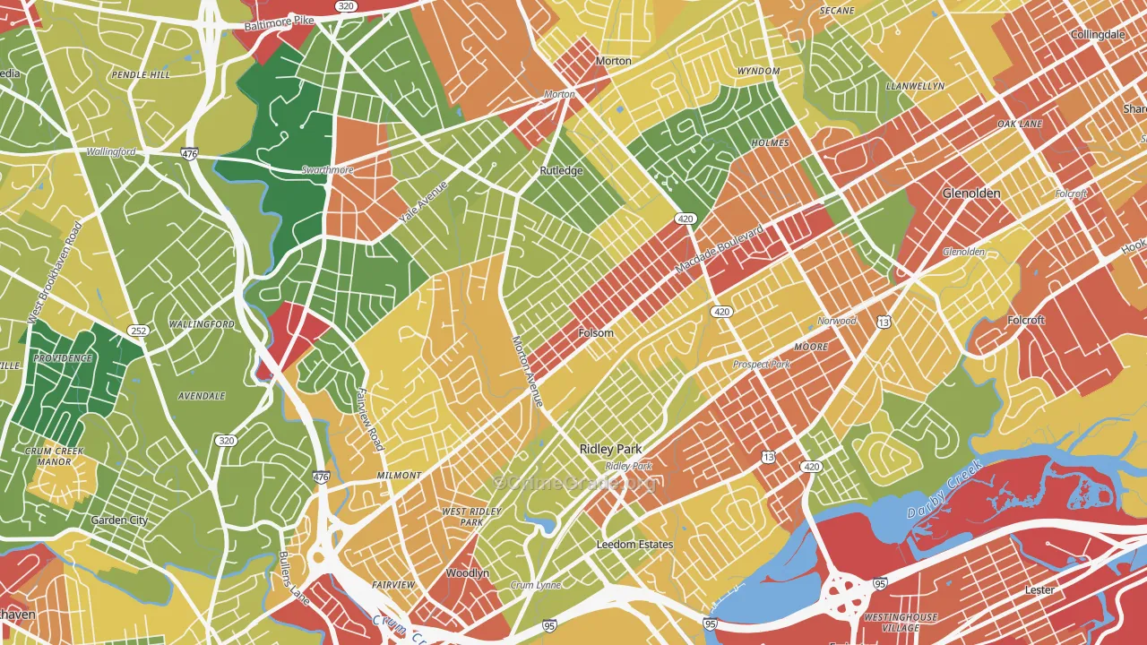 Folsom, PA Map of Theft Rates