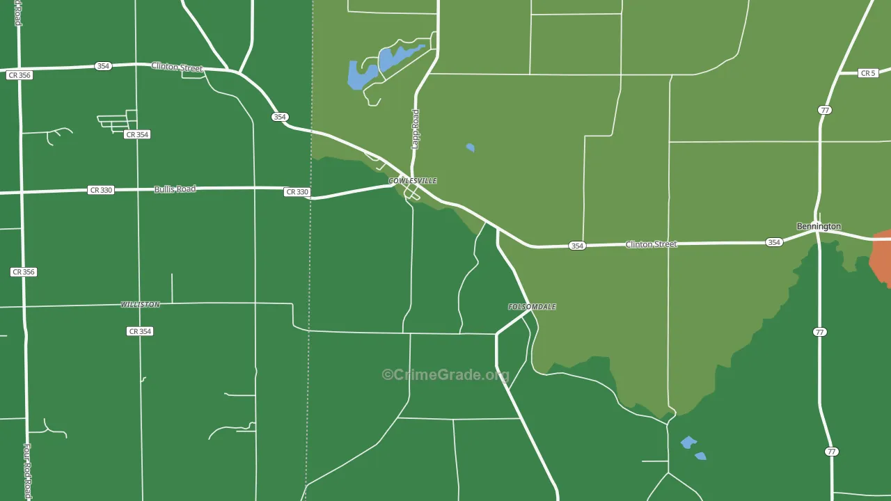Folsomdale, NY Map of Theft Rates