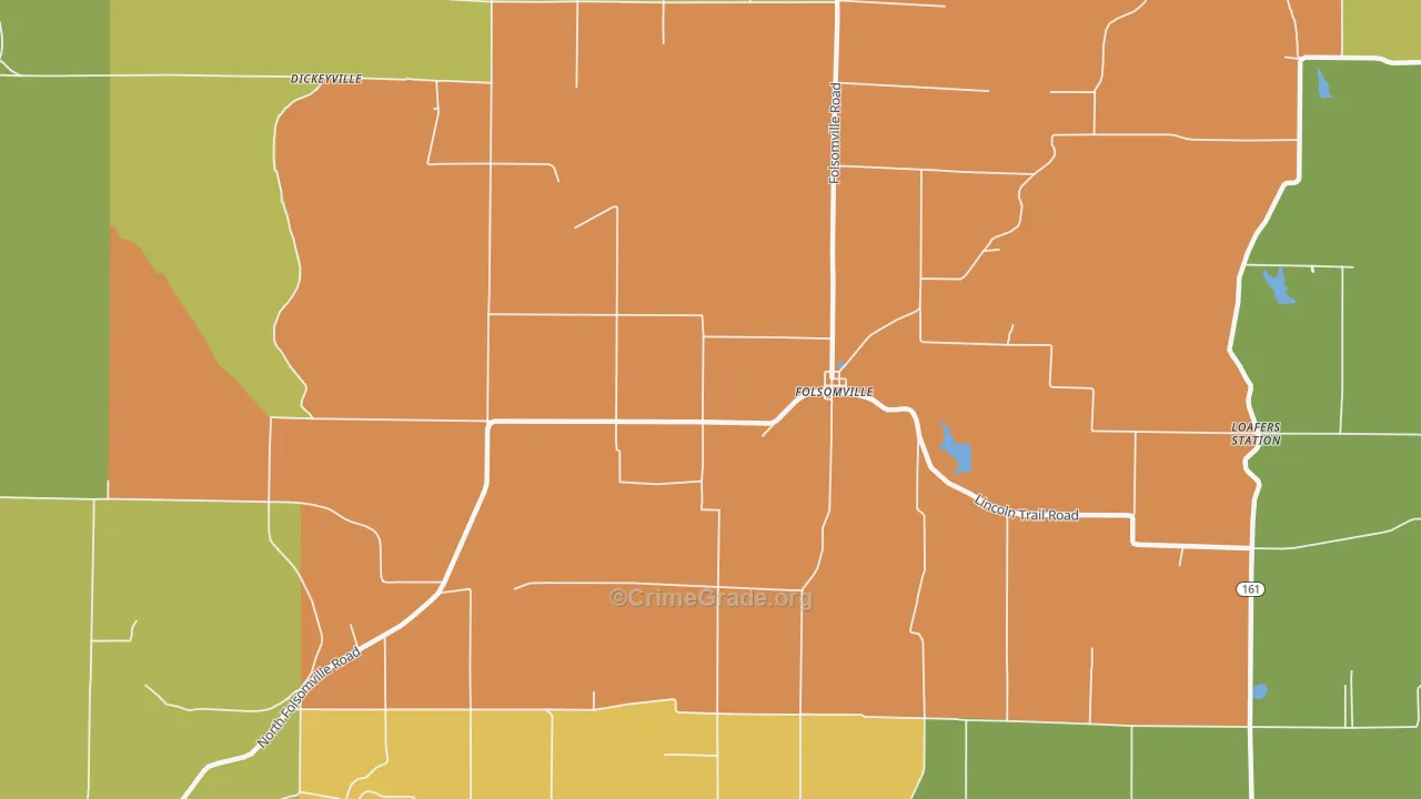 Folsomville, IN Map of Theft Rates