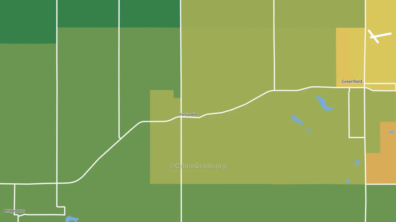 Fontanelle, IA Map of Theft Rates