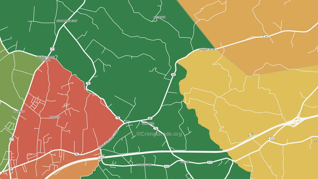 Fonthill, KY Map of Theft Rates