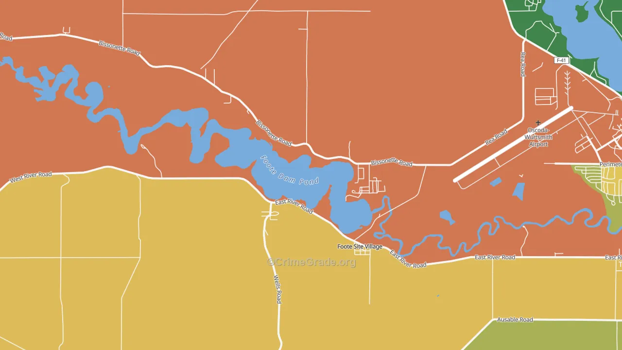 Foote Site Village, MI Map of Theft Rates