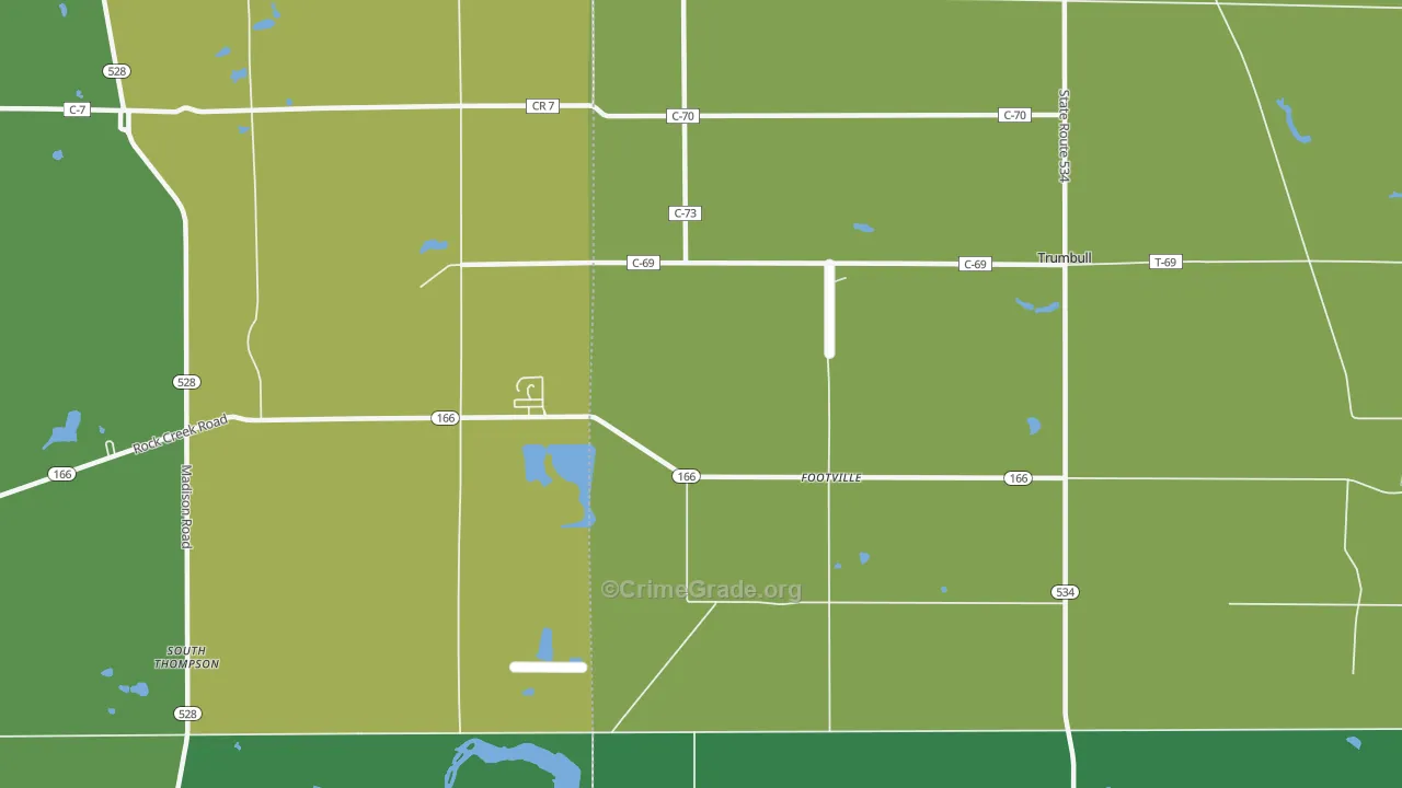 Footville, OH Map of Theft Rates