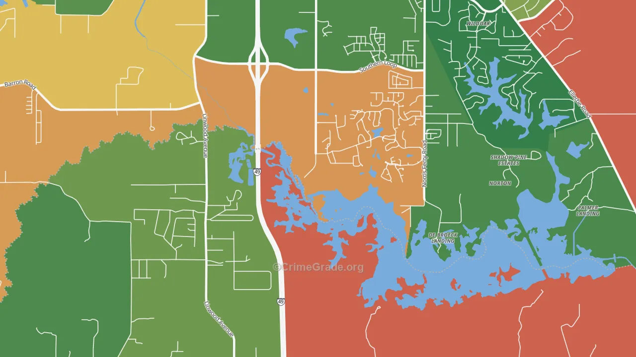 Forbing, LA Map of Theft Rates
