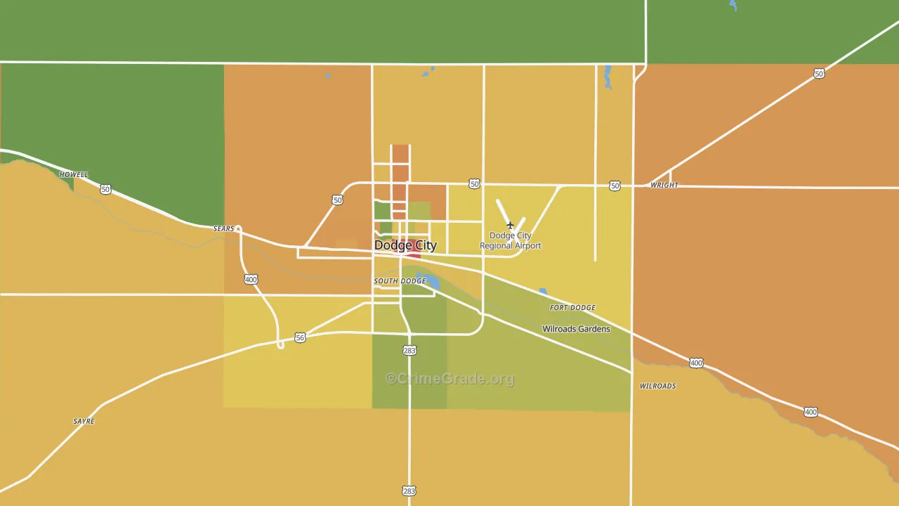 Ford County, KS Map of Theft Rates