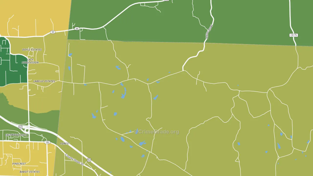 Forest, AL Map of Theft Rates