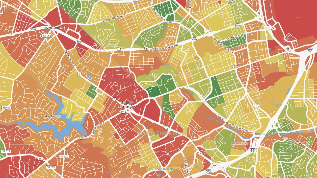 Forest Glen, Arlington, VA Map of Theft Rates