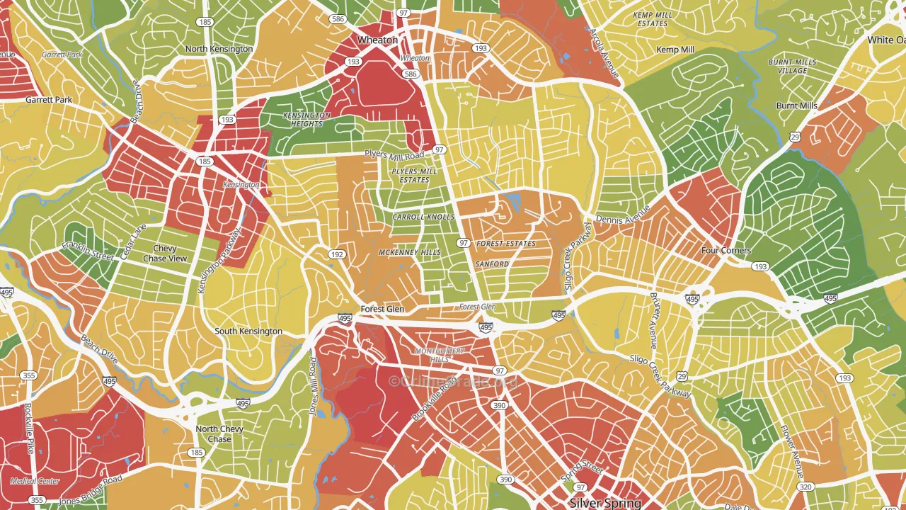 Forest Glen, Silver Spring, MD Map of Theft Rates