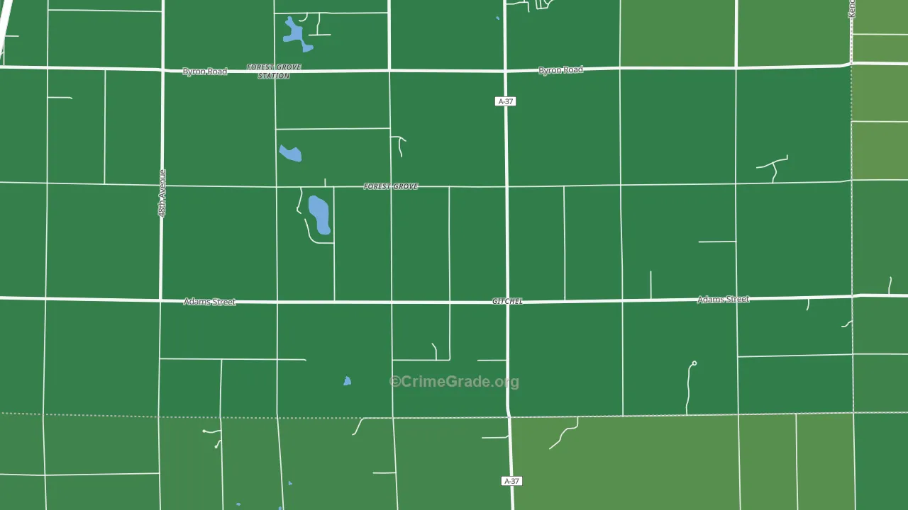 Forest Grove, MI Map of Theft Rates