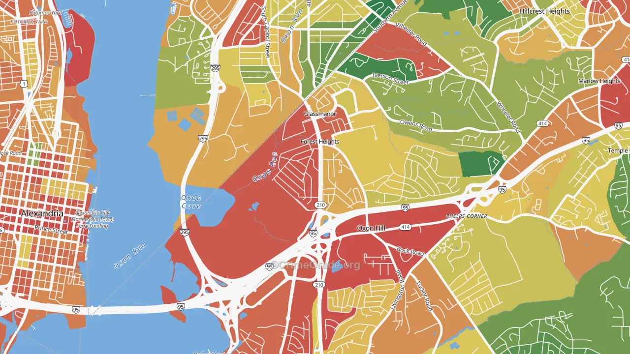 Forest Heights, MD Map of Theft Rates