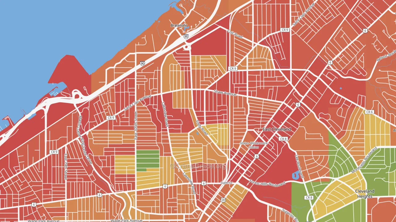 Forest Hills, Cleveland, OH Map of Theft Rates