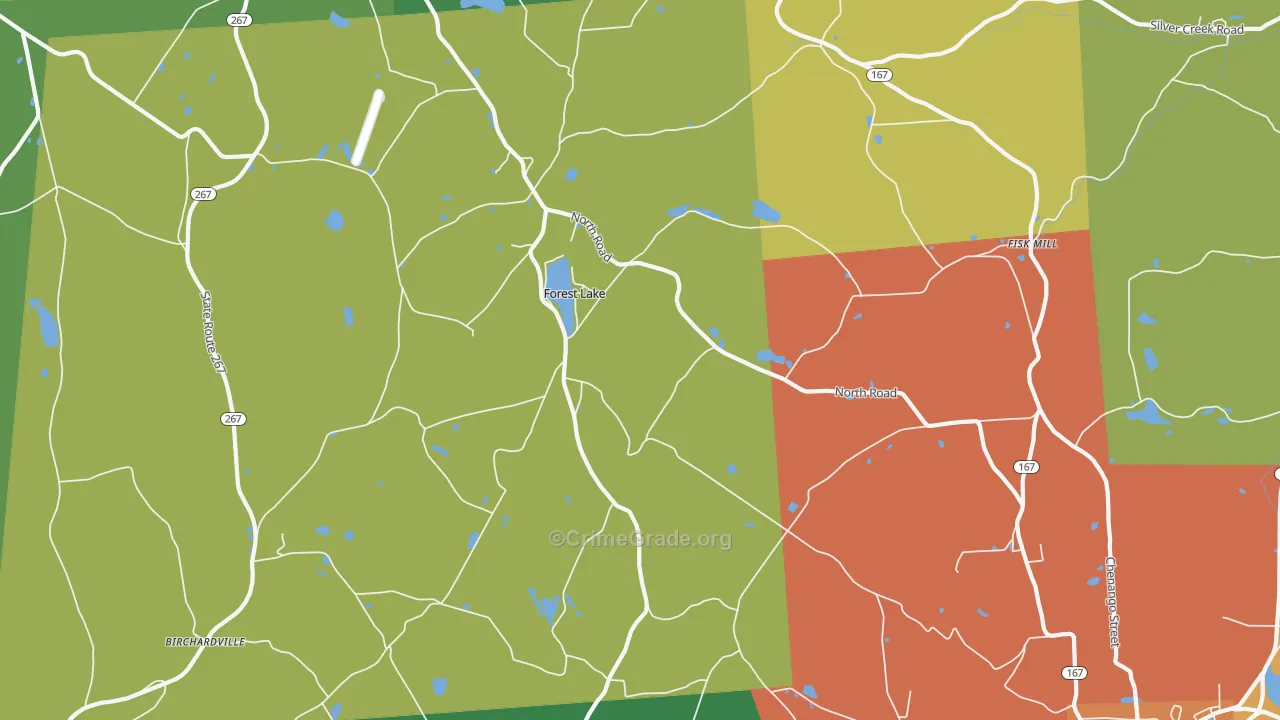 Forest Lake, PA Map of Theft Rates