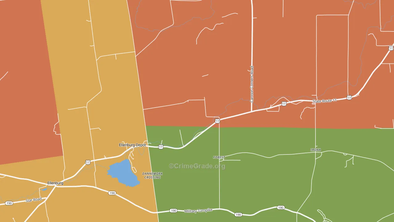 Forest, NY Map of Theft Rates