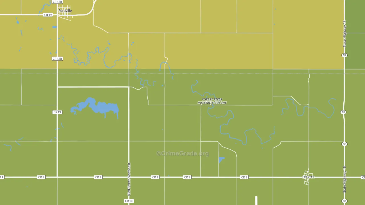 Forest River Colony, ND Map of Theft Rates