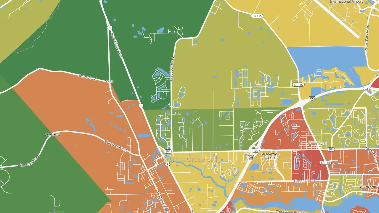 Forest Trails, Jacksonville, FL Map of Theft Rates