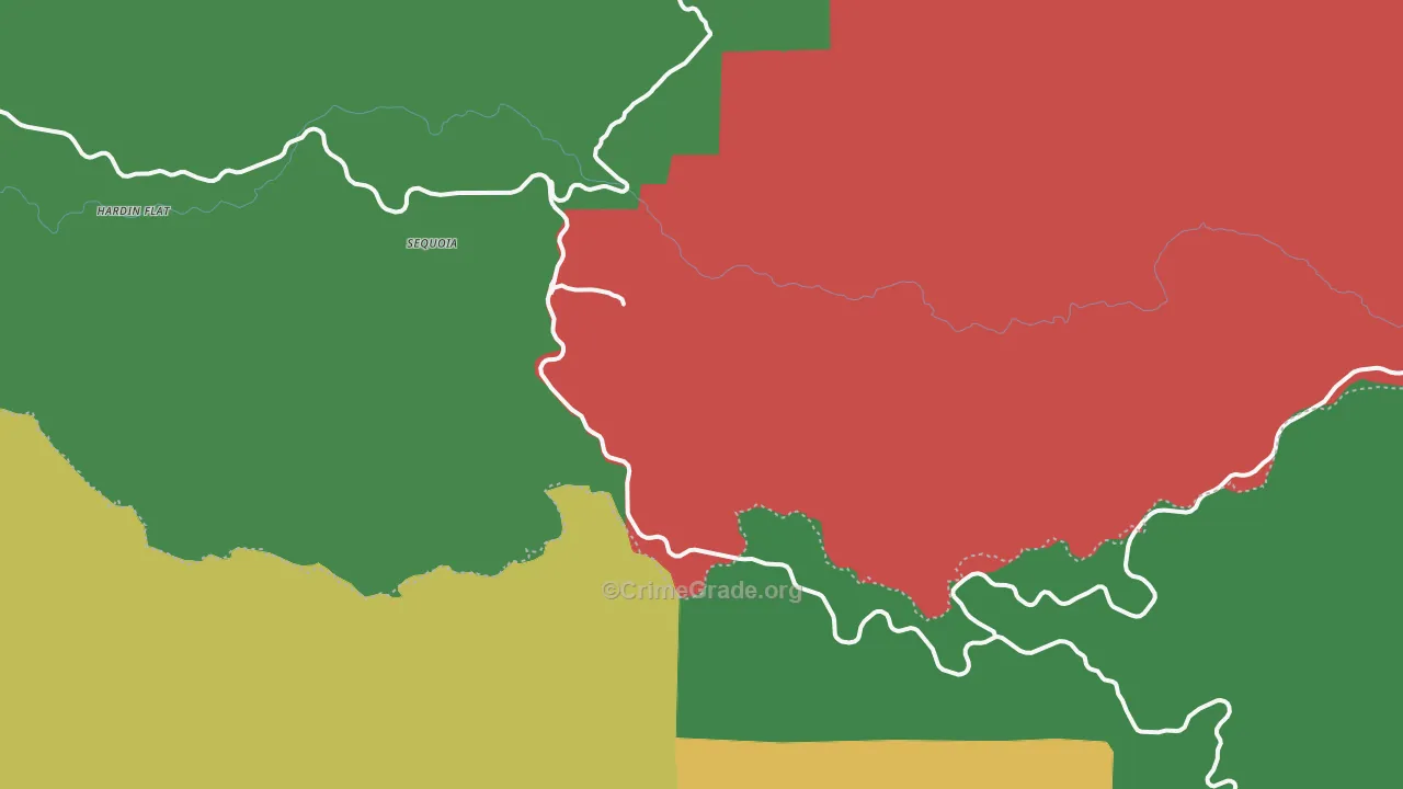 Foresta, CA Map of Theft Rates