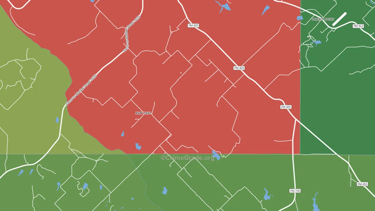 Forestburg, TX Map of Theft Rates