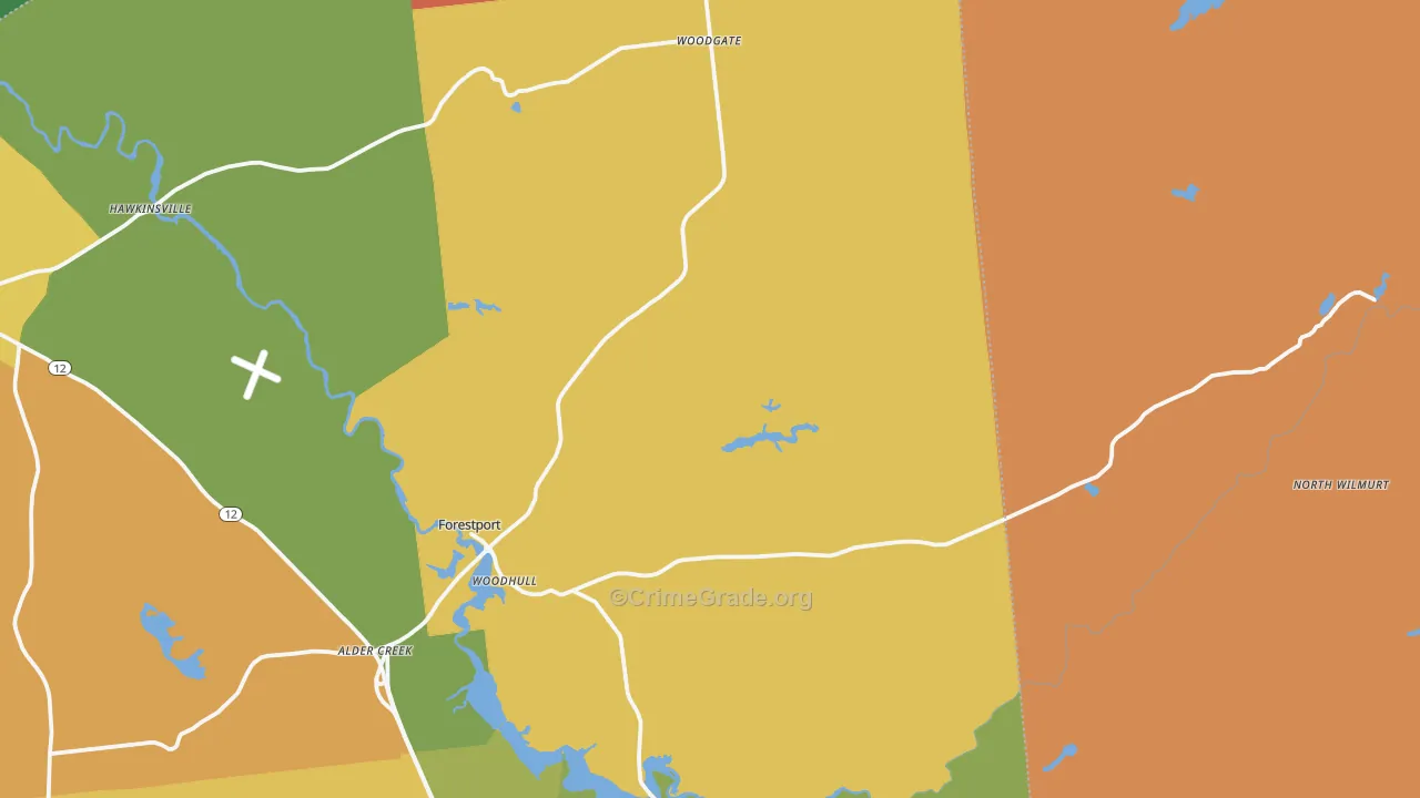 Forestport, NY Map of Theft Rates