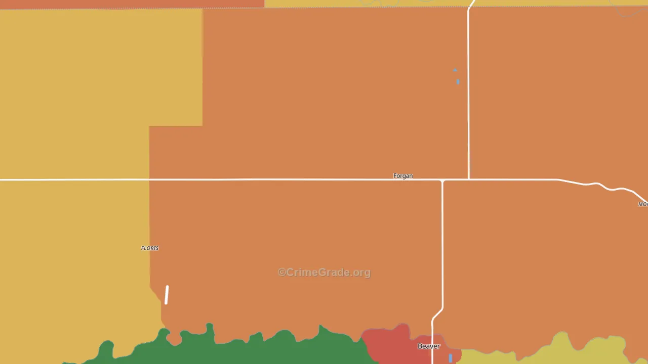 Forgan, OK Map of Theft Rates