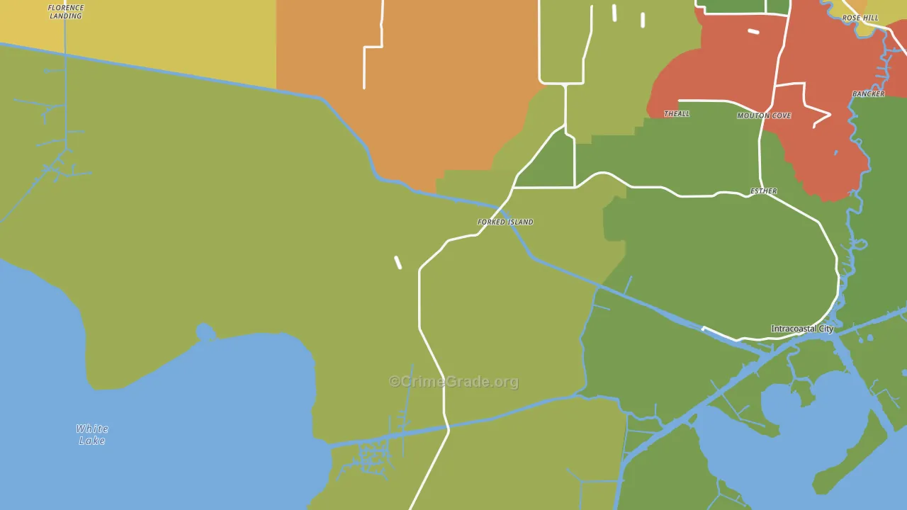 Forked Island, LA Map of Theft Rates