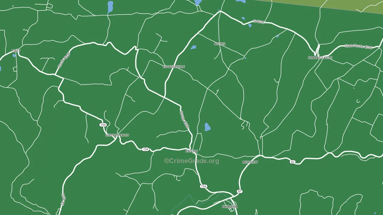 Forksville, PA Map of Theft Rates