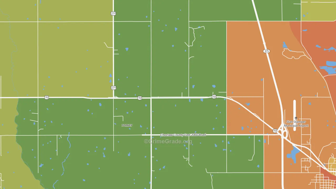 Forney, OK Map of Theft Rates