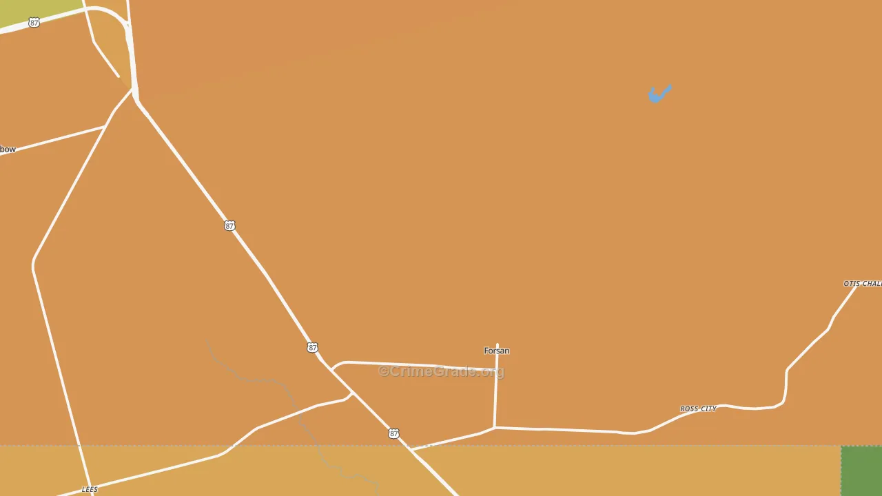 Forsan, TX Map of Theft Rates