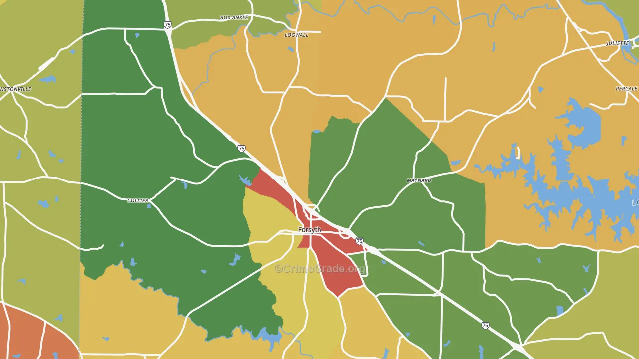 Forsyth, GA Map of Theft Rates