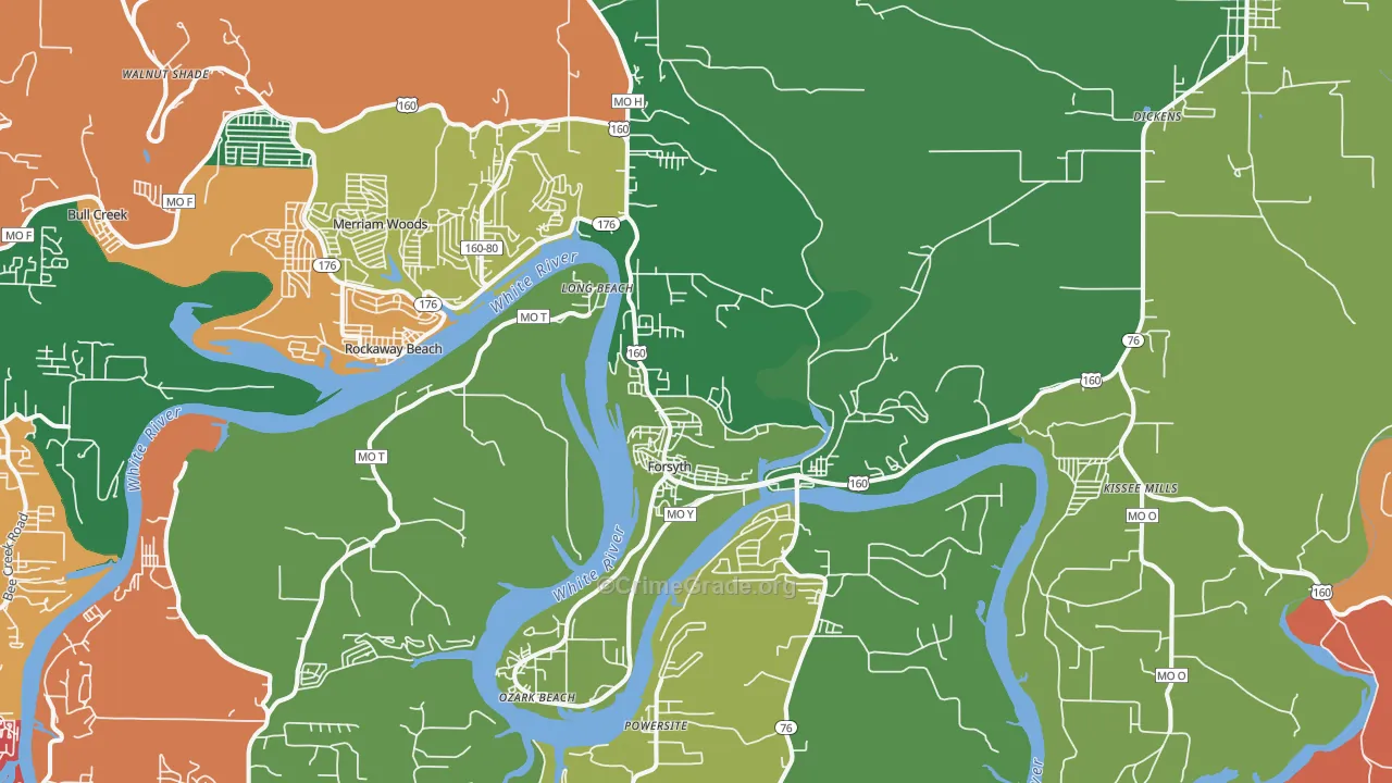 Forsyth, MO Map of Theft Rates