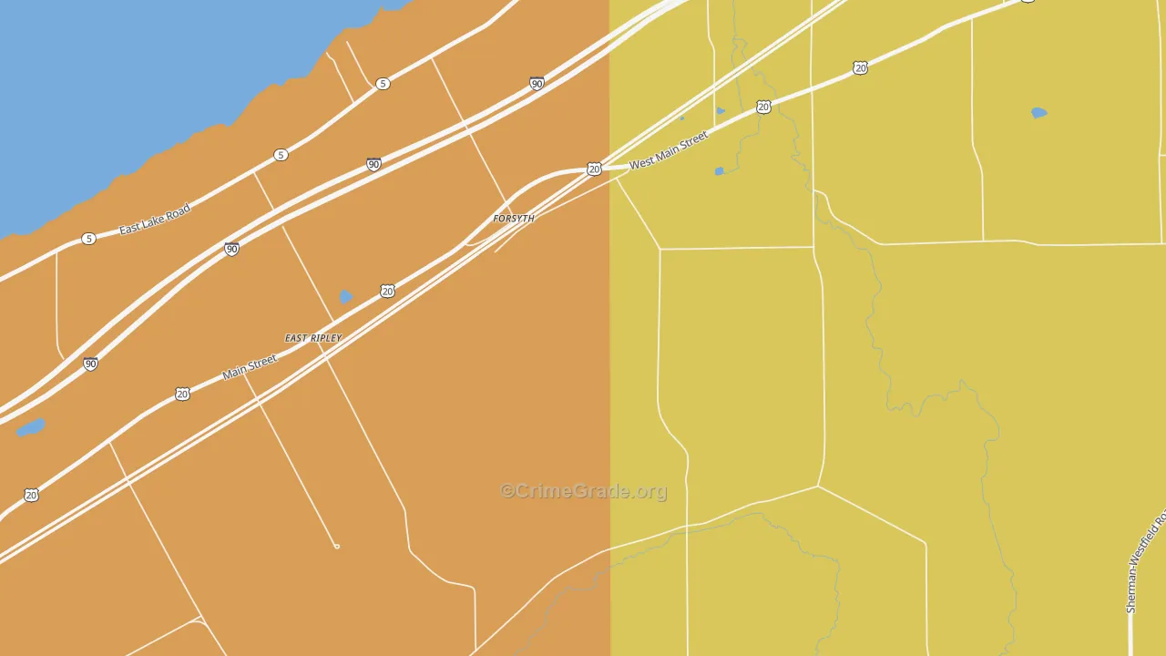 Forsyth, NY Map of Theft Rates
