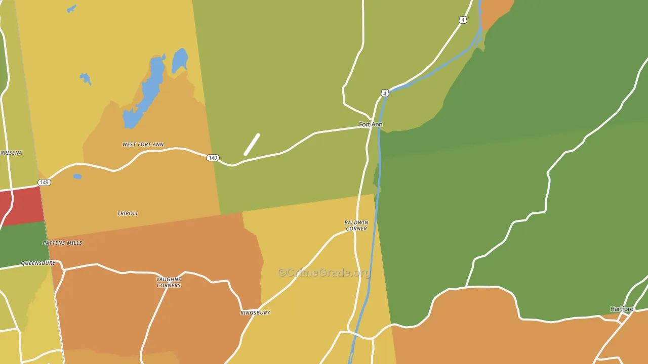 Fort Ann, NY Map of Theft Rates