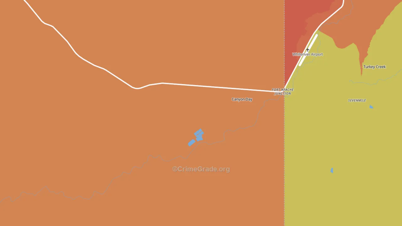 Fort Apache Junction, AZ Map of Theft Rates
