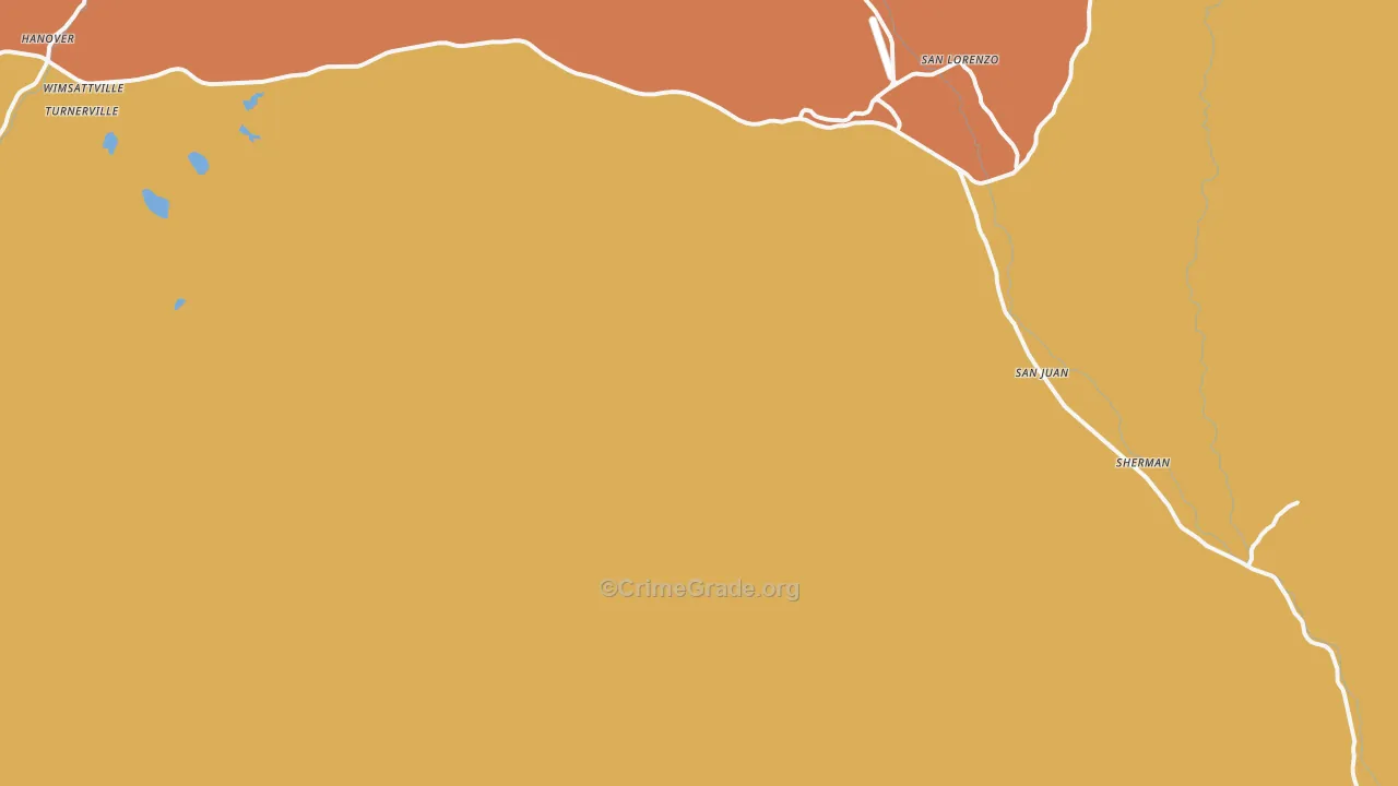 Fort Bayard, NM Map of Theft Rates