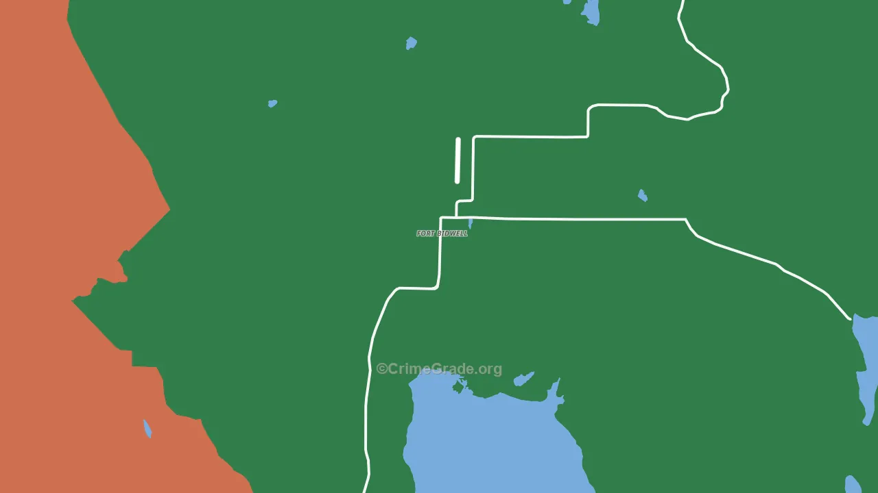 Fort Bidwell, CA Map of Theft Rates